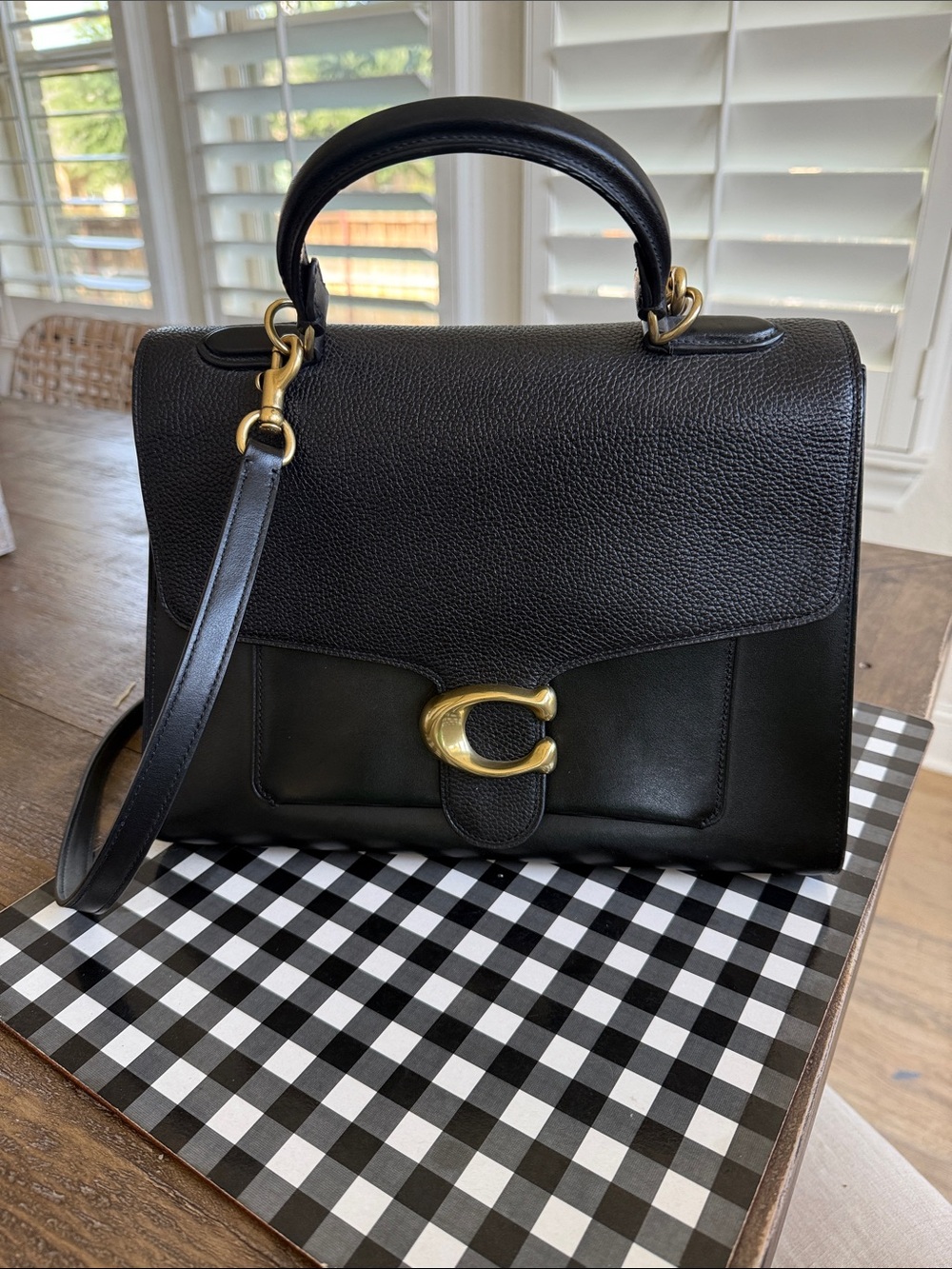 Coach Mixed Leather Tabby Top Handle